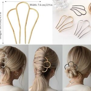 NEW Set of Metal Hairpins in Silver, Gold and Rose Gold